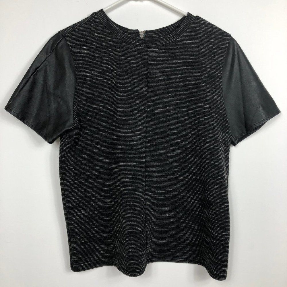 LOFT faux leather sleeve space-dye top